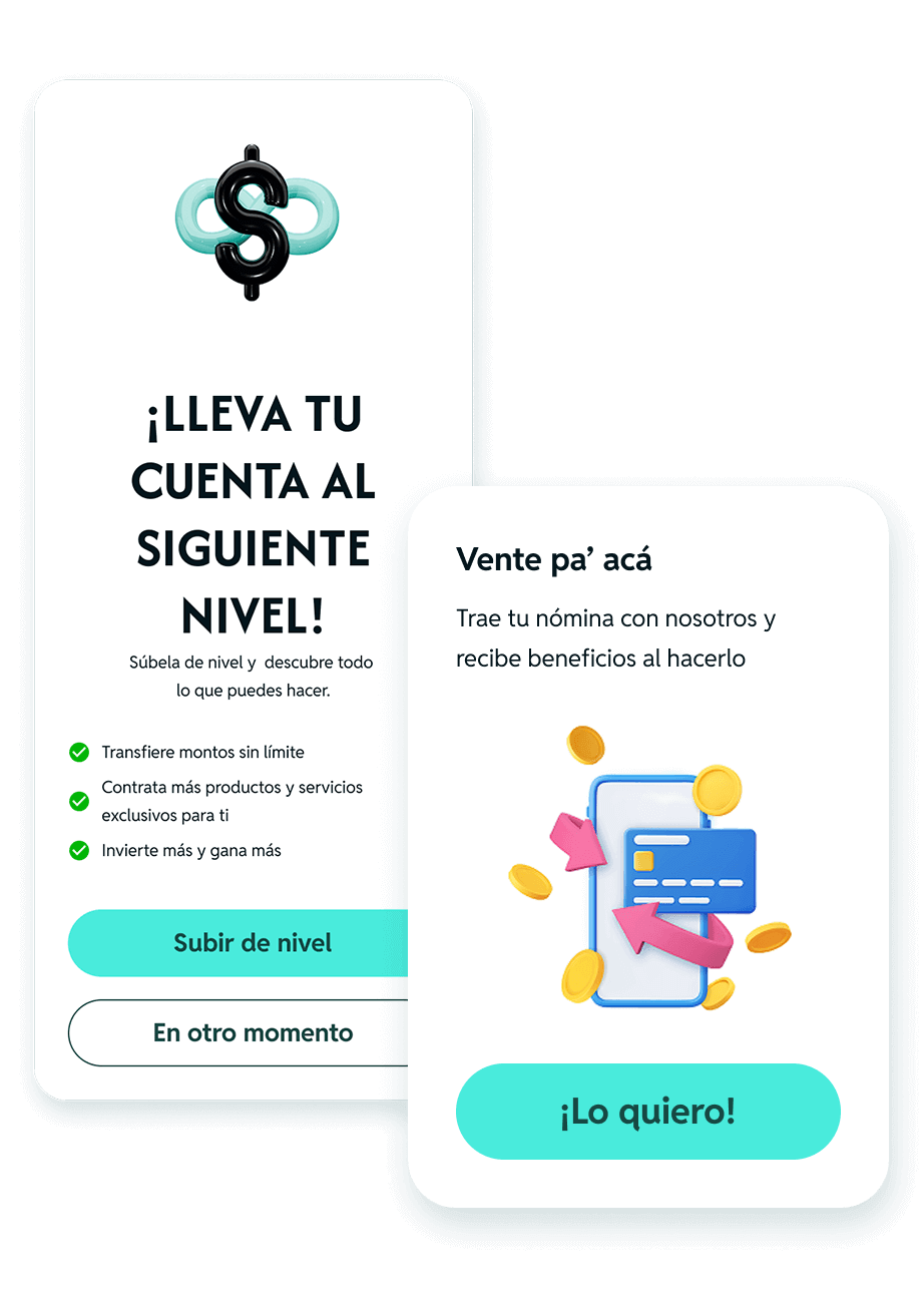 Cuenta, nivel, personal, beneficios, lealtad, servicios