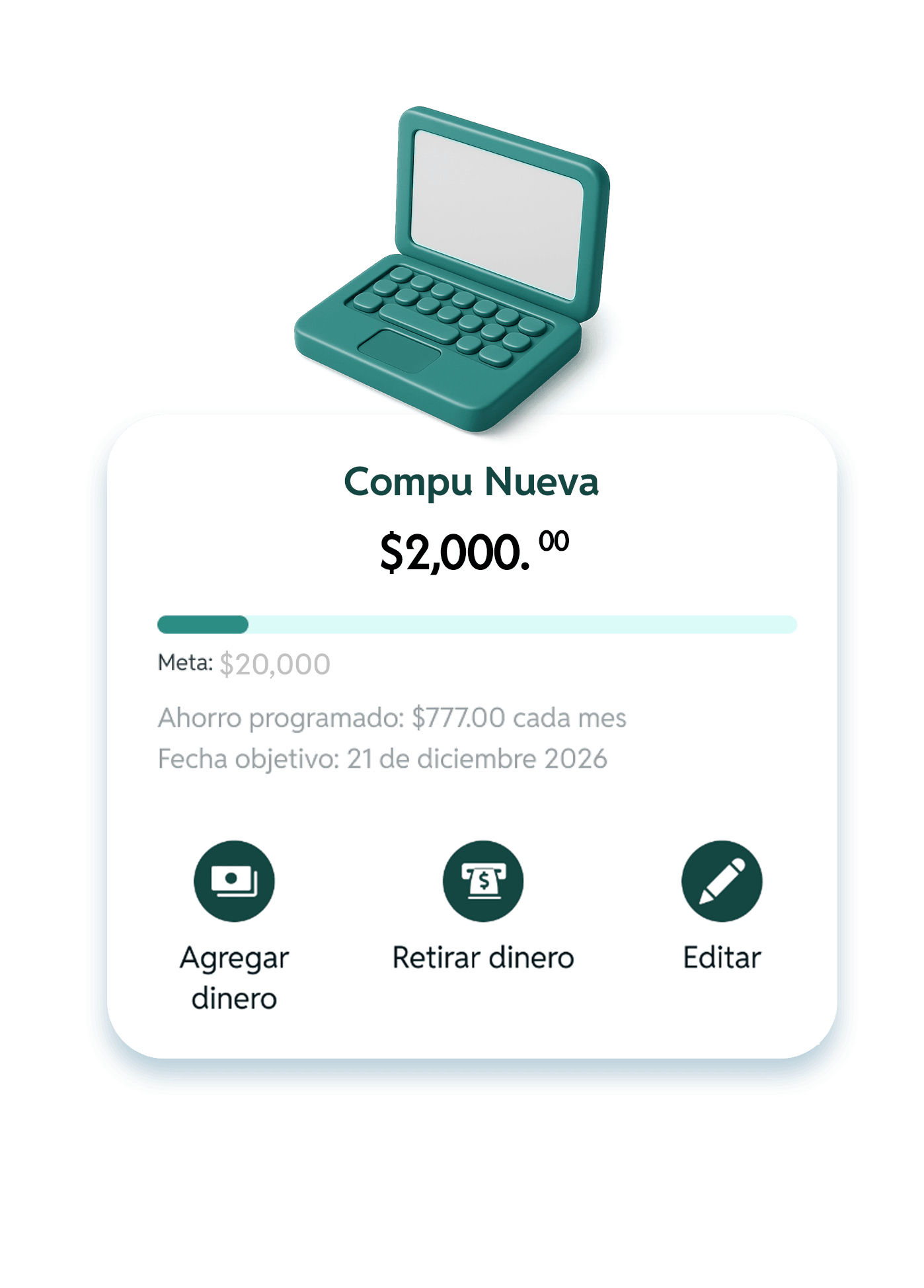 Ahorro, aplicación, cápsulas, apartado